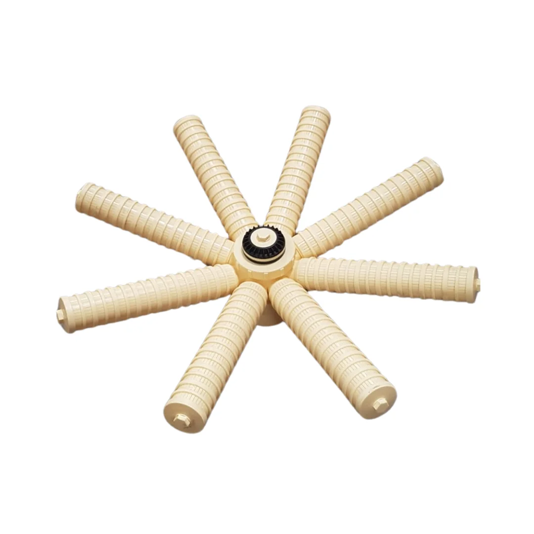 Strainer nozzle filter berbentuk radial dengan beberapa lengan saringan